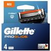 Gillette Lame Proglide, 4 lame di ricambio originali, lame da barba da uomo, 2 strisce scorrevoli davanti e dietro le lame e strisce scorrevoli EverGlide per una precisione e un comfort incredibili