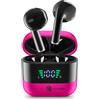 Music Sound, SPARK, Auricolari TWS, Bluetooth, Wireless, Display LED, Play Time 17 Ore, Pairing Automatico, Controlli Touch Sugli Auricolari, Rosa