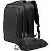 Alyvisun Zaino Bagaglio a Mano 42x30x20, Zaino Viaggio 18,9-25,2 L Espandibile, Travel Backpack con Scomparto per Laptop e Tasca per Scarpe, per Imbarco, Affari, Viaggi, Nero