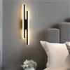 Comely Applique Interno LED, 16W Nero 3 Temperature 3000K/4500K/6500K | Lampada da Parete LED Moderno, Lampada a Muro per Soggiorno Camera da Letto Ristorante Scale