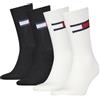 Tommy Hilfiger Crew, Calzini Unisex - Adulto, Bianco/Nero, 43-46