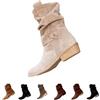 HOOUDO Stivali Donna, Stivali Texani Donna Cowboy Western Scarpe da Punta Camperos Etnici Stivaletti Equitazione Invernali