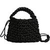 CORIOS Borsa a Mano in Tessuto Maglizzato da Donna Bohemien Borsa a Spalla e Tracolla Intrecciata Borse Messenger Tessitura Borsa Spiaggia Piccola Capacità Tote per Viaggi Data e Vacanz Nero