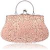 CORIOS Borsetta da Sera Donna Pochette con Perline Glitterate e Perline con Paillettes Borsa a Spalla Elegante Borse Messenger Retro Borsa a Tracolla Cocktail Festa Cerimonia Ballo Clutch Champagne