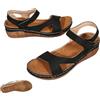Generic Sandali da donna con zeppa, sandali da donna, eleganti e larghi, punta aperta, antiscivolo, suola spessa, scarpe da spiaggia con zeppa e cinghie regolabili
