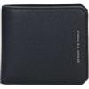 Armani Exchange Man Alex Bifold Coin Pocket Cut Corners, Embossed Inside Logo Blue