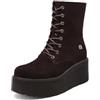 QUEEN HELENA Anfibi Platform Donna Stivaletti con Zeppa X35-92 | Anfibi platform donna con zeppa 6 cm, lacci e zip laterale, tomaia in microfibra ed ecopelle, suola in gomma