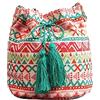 CORIOS Etnico Stile Borse Tote Bohemien Borsa a Mano Borse a Tracolla in Tela Donna Borse a Spalla con Nappe Coulisse Borsa Spiaggia Retro Borse Secchiello Borse Messenger Multicolore A