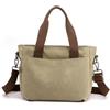 CORIOS Borsa a Mano in Tela Casuale Borsa a Spalla Media Capacità Borsa a Tracolla Donna Leggero Borse Messenger Multifunzione Borsa per la Spesa Shopping Lavoro Viaggi Borsa Tote Cachi