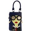 CORIOS PU Pelle Borse Messenger Novità 3D Viso di Donna Borsa a Spalla Elegante Borsa a Mano da Donna Piccolo Borsa a Tracolla Borsa Ascellare Retro Borse Tote Portafoglio Portafogli Blu