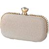 CORIOS Pochette Donna Borsetta da Sera Strass Clutch Borsa Scintillante Cerimonia Pochette Piccolo con Catena Elegante Borsa a Tracolla per Party Sposa Cocktail Festa Matrimonio Champagne
