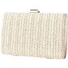 CORIOS Borsetta da Sera in Paglia Donna Intrecciata Clutch Bag Pochette Piccolo con Catena Elegante Borsa a Spalla Borsa Sposa Lussuoso Borsa a Tracolla per Cerimonia Cocktail Ballo Festa
