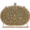 CORIOS Borsetta da Sera Donna Strass Clutch Cerimonia Borsa a Spalla Pochette Piccolo con Catena Elegante Borsa a Tracolla Borse Messenger per Cocktail Festa Cerimonia Ballo Oro