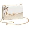 CORIOS Elegante Borsa a Tracolla da Donna PU Pelle Borsa a Mano Borsa a Spalla con Paillettes Capacità Media Borse Messenger Moda Borsa Ascellare Borse Tote per Lavoro Shopping Viaggio Bianco
