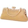 CORIOS Pochette Donna Strass Clutch Borsetta da Sera Pochette Piccolo con Catena Borsa Scintillante Cerimonia Borsa a Spalla Elegante Borsa a Tracolla per Cocktail Festa Ballo Cerimonia Oro