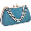 CORIOS Borsetta da Sera da Donna Clutch in Marmo Pochette Piccolo con Catena Moda Borsa a Spalla Borsa Sposa Elegante Borsa a Tracolla Borse Messenger per Cocktail Ballo Cerimonia Festa Blu