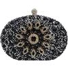CORIOS Borsetta da Sera Donna Strass Clutch Cerimonia Borsa a Spalla Pochette Piccolo con Catena Elegante Borsa a Tracolla Borse Messenger per Cocktail Festa Cerimonia Ballo Nero