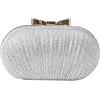 CORIOS Paillettes Clutch da Donna Borsetta da Sera Elegante Borsa a Spalla Pochette Piccolo con Catena Borsa Sposa Gorgeous Borsa a Tracolla Borse Messenger per Cerimonia Cocktail Ballo Festa Argento