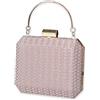 CORIOS Pochette da Sera Donna con Catena Bling - Borsa a Mano e Tracolla Elegante per Sposa, Cerimonia, Cocktail, Festa, Ballo - Rosa Oro