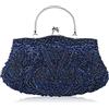 CORIOS Borsetta da Sera Donna Pochette con Perline Glitterate e Perline con Paillettes Borsa a Spalla Elegante Borse Messenger Retro Borsa a Tracolla Cocktail Festa Cerimonia Ballo Clutch Blu