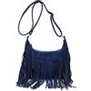 CORIOS Borsa a Spalla a Tracolla con Frange da Donna Borsa Messenger in Pelle Scamosciata Hippie Occidentale Borsa a Mano Ascellare Retro Elegante Tote per Lavoro Shopping Viaggio Blu Scuro