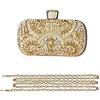 CORIOS Clutch Donna Cerimonia Borsetta da Sera Strass Borsa a Mano Pochette Piccolo con Catena Borsa a Tracolla Elegante Borsa a Spalla Per Fidanzamento Matrimonio Galà di Laurea Oro
