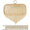 CORIOS Borsetta da Sera da Donna Strass Clutch con Nappe in Cristallo Pochette Piccolo con Catena Borsa a Mano Borsa a Spalla Borsa a Tracolla per Cocktail Festa Ballo Cerimonia Oro