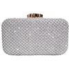 CORIOS Borsetta da Sera con Strass Donna Borsa Scintillante Pochette Piccolo con Catena Elegante Borsa a Spalla Glitterata Borsa a Tracolla Brillante Borse Messenger per Cocktail Ballo Festa Argento