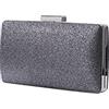 CORIOS Borsetta da Sera Donna Paillettes Clutch Bling con Catena - Pochette Piccola Elegante per Sposa, Cocktail, Festa, Ballo, Cerimonia - Tracolla Argento Grigio