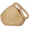 CORIOS Borsa da Sera da Donna Borsa a Mano con Strass Glitterata Pochette Brillante Borsa a Spalla Pochette Piccolo Borsa a Tracolla Borsa Sposa per Cocktail Festa Ballo Cerimonia Oro