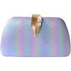 CORIOS Borsetta da Sera Donna Borsa a Mano con Fibbia a Foglia Chiusura Clutch Piccolo con Catena Borsa a Tracolla Borsa a Spalla Elegante Pochette per Cocktail Festa Ballo Cerimonia Viola Chiaro