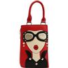CORIOS PU Pelle Borse Messenger Novità 3D Viso di Donna Borsa a Spalla Elegante Borsa a Mano da Donna Piccolo Borsa a Tracolla Borsa Ascellare Retro Borse Tote Portafoglio Portafogli Rosso
