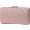 CORIOS Borsetta da Sera Donna Paillettes Clutch Bling con Catena - Pochette Piccola Elegante per Sposa, Cocktail, Festa, Ballo, Cerimonia - Rosa Oro