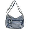 CORIOS Vintage Borse Messenger da Donna Borsa a Spalla in Jeans Borsa a Tracolla in Denim Retro Borsa a Mano Tote con Molte Tasche para Lavoro Shopping Viaggi Blu