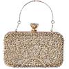 CORIOS Borsetta da Sera Donna Strass Clutch Pochette Piccolo con Catena Paillettes Borsa a Mano Elegante Borsa a Spalla Borsa a Tracolla per Cocktail Festa Ballo Cerimonia Oro