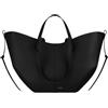 CORIOS Borsa a Mano da Donna Borse a Spalla a Tracolla a Forma di Mezzaluna PU Pelle Borse Secchiello Grande Borsa per la Spesa Elegante Tote 2 Pezzi per Quotidiano Lavoro e Shopping Nero L
