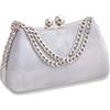 CORIOS Borsetta da Sera da Donna Clutch in Marmo Pochette Piccolo con Catena Moda Borsa a Spalla Borsa Sposa Elegante Borsa a Tracolla Borse Messenger per Cocktail Ballo Cerimonia Festa Argento