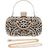 CORIOS Borsetta da Sera Donna Strass Clutch Elegante Pochette Piccolo con Catena Borsa a Tracolla Borsa a Mano Borsa a Spalla Borse Messenger per Cocktail Festa Ballo Cerimonia Nero