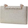 CORIOS Borsetta da Sera Donna Bling Pochette Clutch Borsa Sposa Borsa a Spalla Pochette Piccolo con Catena Borsa a Tracolla Elegante Borse Messenger per Cocktail Festa Cerimonia Ballo Oro Chiaro