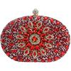 CORIOS Borsetta da Sera Donna Strass Clutch Cerimonia Borsa a Spalla Pochette Piccolo con Catena Elegante Borsa a Tracolla Borse Messenger per Cocktail Festa Cerimonia Ballo Rosso