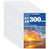APACALI 300 buste trasparenti A3, 0,05 mm, formato A3 | Con fori, extra forate, apertura superiore, trasparente, custodia in plastica per raccoglitori A3