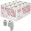 Le Stelle Confezione 50 Rotoli Termici Per POS Carta Termica Bianca Alta Qualità 57mm diametro 14mm (20)