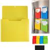 Generic Tasca portadocumenti magnetica A4 con codice colore, organizer multiuso per documenti, porta-documenti da fissare al frigorifero o alla lavagna bianca con magnete per l'ufficio domestico，Giallo