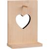 Il Calendario Positivo Supporto in legno di FAGGIO con intaglio a forma di CUORE | per Calendario Giornaliero da Tavolo con Fogli a Strappo | Compatibile con altri Ricambi di Calendari a Blocco Formato A6 | cm 12x17x5.5