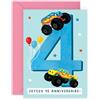 Central 23 4 Ans Carte Anniversaire Monstre Camion Garçon Fils Quatre Enfant Vient Avec Stickers Cadeau Anniversaire Cadeau Mignon Par