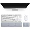 harzifu Supporto Polso Tastiera Mouse 2 Pezzi Traspirante Antiscivolo Memory Foam | Base PU Antiscivolo, Superficie Spandex Traspirante Morbida, Antimacchia, per Ufficio Gaming Smart Working 37x8cm