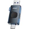 JOIOT 256GB Chiavetta USB C USB 3.2 Gen 1 fino a 130MB/s Retrattile, Blu | Pen Drive USB C Portatile con Foro per Portachiavi per iPhone 15/16/17 Smartphone Android Tablet Laptop Smart TV Autoradio