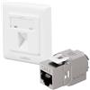 Lumonic Telaio da incasso Keystone incl. modulo CAT8 | 1 porta a scatto I Montaggio Keystone senza attrezzi | Ethernet fino a 40 Gbit/s AWG22-24 | RJ45 completamente schermato |