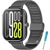 WindRen Cinturino per Xiaomi Redmi Watch 6/5/4, Regolabili Cinturini in Acciaio Inossidabile in Metallo Cinturino per Xiaomi Mi Band 9 Pro/Xiaomi Mi Band 8 Pro Nero