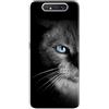 Mixroom - Cover Custodia Case In TPU Silicone Morbida Per Samsung Galaxy A80 Fantasia Gatto Occhi Azzurri M569